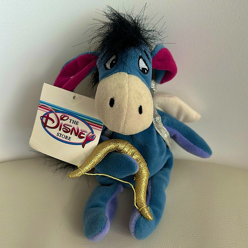 NWT DISNEY STORE CUPID EEYORE 9” PLUSH BEANBAG.  Perfect for Valentine’s DAY!